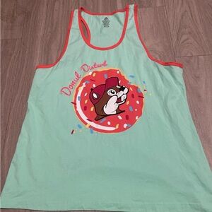 Men's Mint Green Tank Top with Cartoon Print